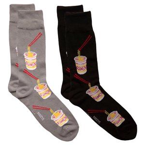 Ramen Noodles Soup Chopsticks Japanese Shoyu Tonkotsu 2 Pairs Foozys Men's Socks